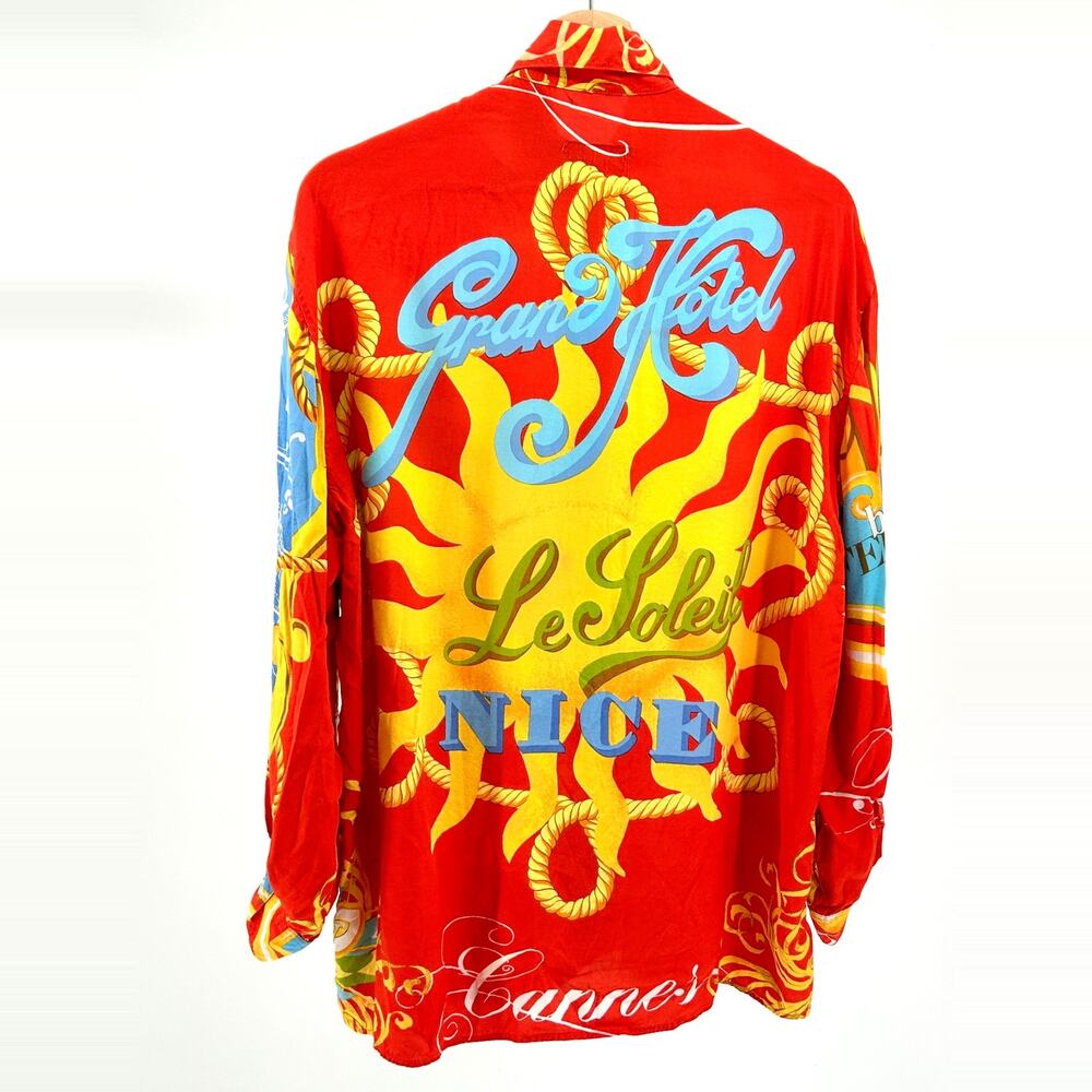 Vintage 90s Oaks by Ferre Red Riviera Soleil Cannes Graphic Shirt
